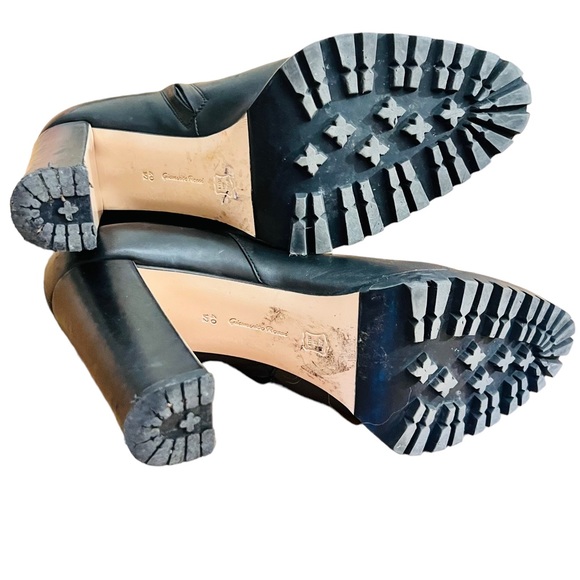 Gianvito Rossi Heel Leather Bootie Size 40 1/2 Made in Italy Zipper Side Closure - Picture 11 of 13